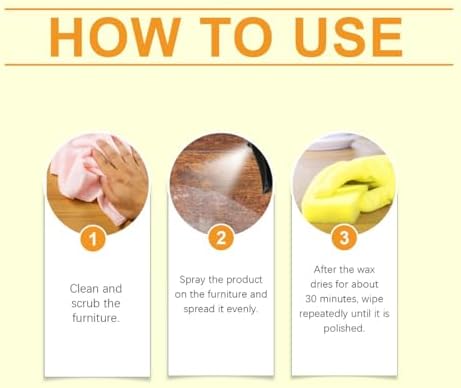 Pulidor de Muebles Spray de Cera de Abeja WenFeng, Cuidado Natural y Restaurador para Sala, Cocina y Pisos de Madera (2 Piezas) - imagen 7