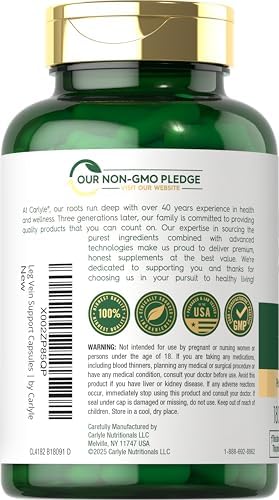 Suplemento para Venas Carlyle | 180 Cápsulas | Apoya la Función Saludable de las Venas | Sin OGM, Sin Gluten - imagen 3