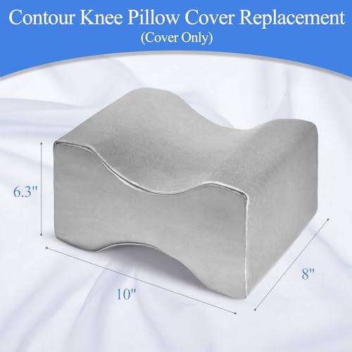 Funda de Reemplazo para Almohada de Rodilla 10 x 8 x 6.3, Funda Lavable con Cremallera Larga para Almohada de Soporte de Espuma (Gris) - imagen 2