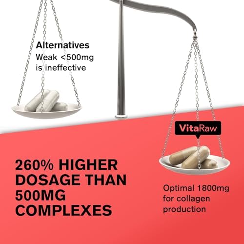 Píldoras de Colágeno VitaRaw 1800 mg - Suplementos de Colágeno Múltiple (Tipos I, II, III, V y X) de Pasto, No GMO para Cabello, Piel y - imagen 3