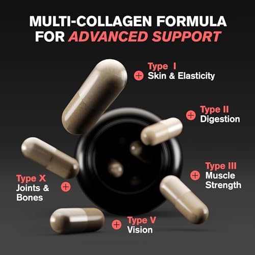Píldoras de Colágeno VitaRaw 1800 mg - Suplementos de Colágeno Múltiple (Tipos I, II, III, V y X) de Pasto, No GMO para Cabello, Piel y - imagen 4