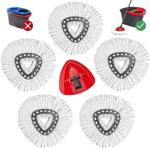 Cabezal de Repuesto para Mopa Easywring 1-Tank System, 5 Piezas de Microfibra Blanca, Reemplazo para O-Ceda, Limpieza Fácil - imagen 1