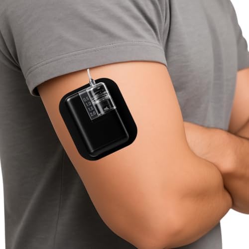 Funda Grip Glucomart para Bomba de Insulina Tandem Mobi - Parche Adhesivo, Impermeable y Transpirable, 10 Piezas (Negro) - imagen 2