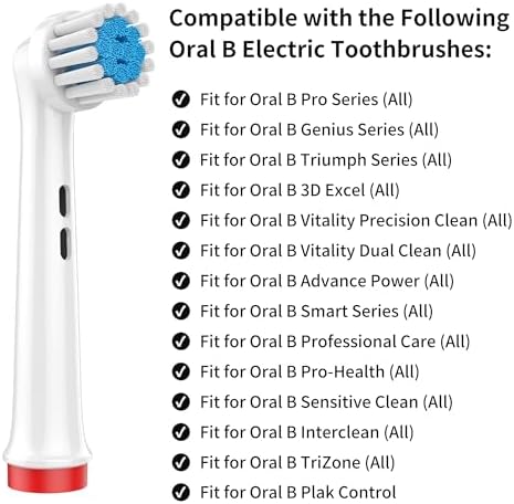 Cabezas de Cepillo de Dientes para Encías Sensibles, Paquete de 12, Suaves y Compatibles con Oral-B Braun Pro 1000/3000/5000/7000, Anillos de Colores - imagen 3