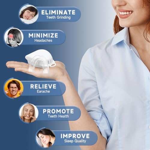 Paquete de 6 Protectores Bucales para Hombres, Guardas Dentales Cómodas para Bruxismo, TMJ y Blanqueamiento Dental, Moldables para la Noche - imagen 2