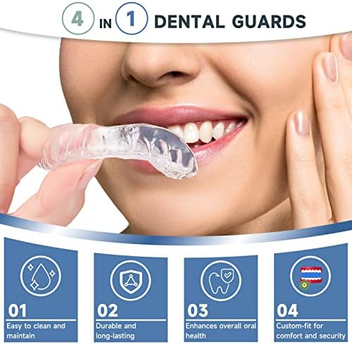 Paquete de 6 Protectores Bucales para Hombres, Guardas Dentales Cómodas para Bruxismo, TMJ y Blanqueamiento Dental, Moldables para la Noche - imagen 3