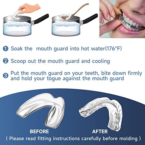 Paquete de 6 Protectores Bucales para Hombres, Guardas Dentales Cómodas para Bruxismo, TMJ y Blanqueamiento Dental, Moldables para la Noche - imagen 6