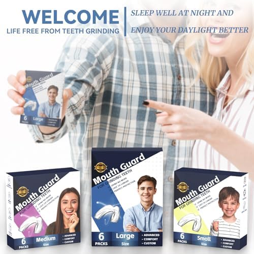 Paquete de 6 Protectores Bucales para Hombres, Guardas Dentales Cómodas para Bruxismo, TMJ y Blanqueamiento Dental, Moldables para la Noche - imagen 7
