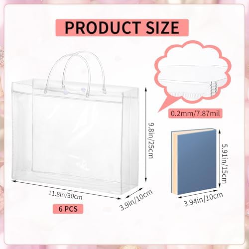 Bolsas de Regalo Transparentes Grandes Worric, 6 Piezas con Asa, 11.8x3.9x9.8, Perfectas para San Valentín y Fiestas de Negocios - imagen 2