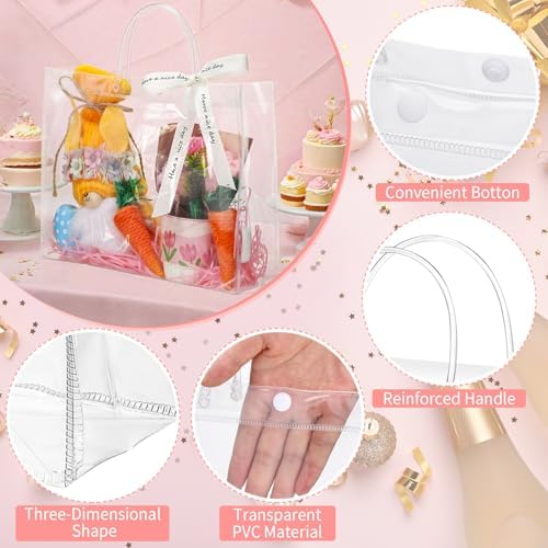 Bolsas de Regalo Transparentes Grandes Worric, 6 Piezas con Asa, 11.8x3.9x9.8, Perfectas para San Valentín y Fiestas de Negocios - imagen 3