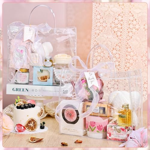 Bolsas de Regalo Transparentes Grandes Worric, 6 Piezas con Asa, 11.8x3.9x9.8, Perfectas para San Valentín y Fiestas de Negocios - imagen 4