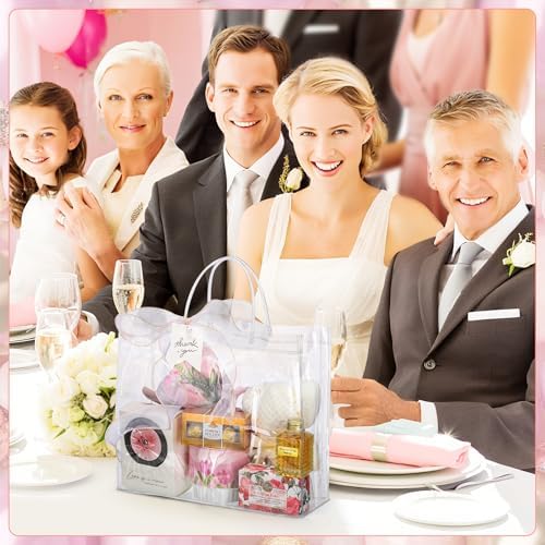 Bolsas de Regalo Transparentes Grandes Worric, 6 Piezas con Asa, 11.8x3.9x9.8, Perfectas para San Valentín y Fiestas de Negocios - imagen 5