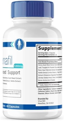 Píldoras VIVE MD Zydenafil para Hombres - Fórmula Avanzada 1200mg con Tongkat Ali, Saw Palmetto y Horny Goat Weed (60 Cápsulas) - imagen 4