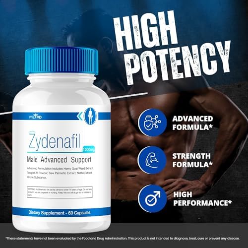 Píldoras VIVE MD Zydenafil para Hombres - Fórmula Avanzada 1200mg con Tongkat Ali, Saw Palmetto y Horny Goat Weed (60 Cápsulas) - imagen 5