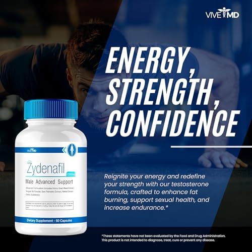 Píldoras VIVE MD Zydenafil para Hombres - Fórmula Avanzada 1200mg con Tongkat Ali, Saw Palmetto y Horny Goat Weed (60 Cápsulas) - imagen 6