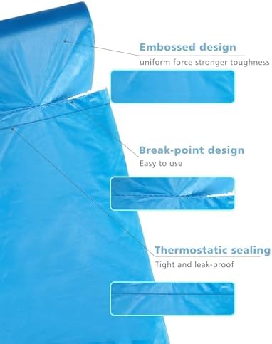 Bolsas de Basura Compostables AYOTEE - 4 Galones, 200 Paquetes, Biodegradables, Bolsas Azules para Reciclaje, Sin Filtraciones, para Baño - imagen 5