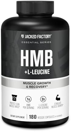 Cápsulas Jacked Factory HMB + Leucina - 2g de L-Leucina, 1g de HMB - Estimula el Crecimiento Muscular, Protege la Masa Muscular Magra - 180 Cápsulas - imagen 1