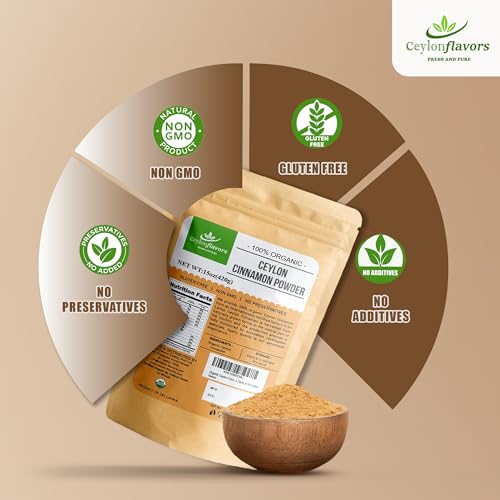 Polvo de Canela Ceylon Orgánica, 15 oz, Canela Verdadera, Grado Premium, Cosechada y Empacada de una Granja Orgánica Certificada por el USDA en Sri - imagen 4