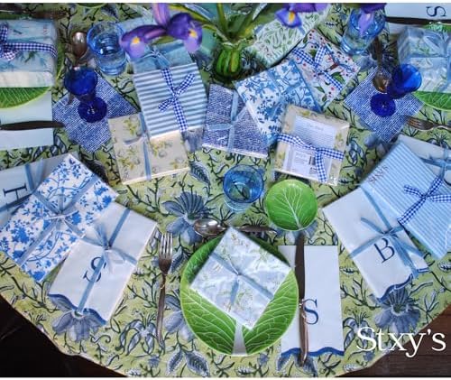 Servilletas de Papel Chinoiserie Teal de Stxy – Servilletas de Cena con Textura de Lino, Desechables para Baño – Decorativas con Aves Vintage, Bambú, - imagen 7