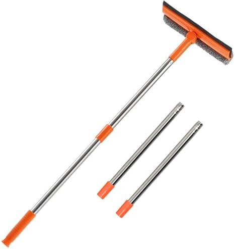 Limpiaparabrisas Profesional 2 en 1 con Mango de Acero Inoxidable de 68, Paño de Microfibra y Goma para Gasolineras, Ventanas y Duchas - imagen 1