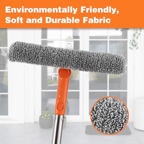 Limpiaparabrisas Profesional 2 en 1 con Mango de Acero Inoxidable de 68, Paño de Microfibra y Goma para Gasolineras, Ventanas y Duchas - imagen 2