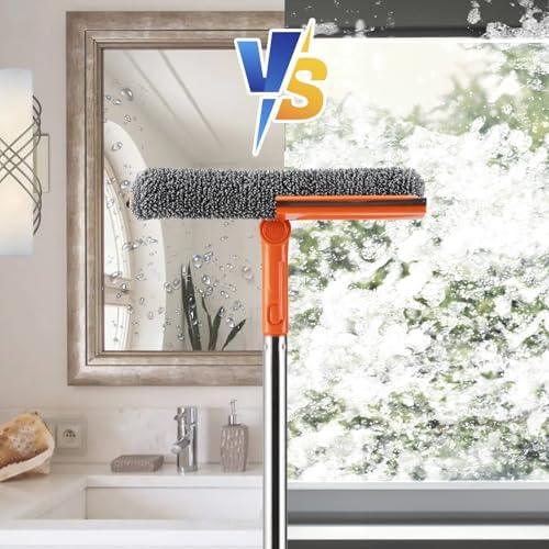 Limpiaparabrisas Profesional 2 en 1 con Mango de Acero Inoxidable de 68, Paño de Microfibra y Goma para Gasolineras, Ventanas y Duchas - imagen 6