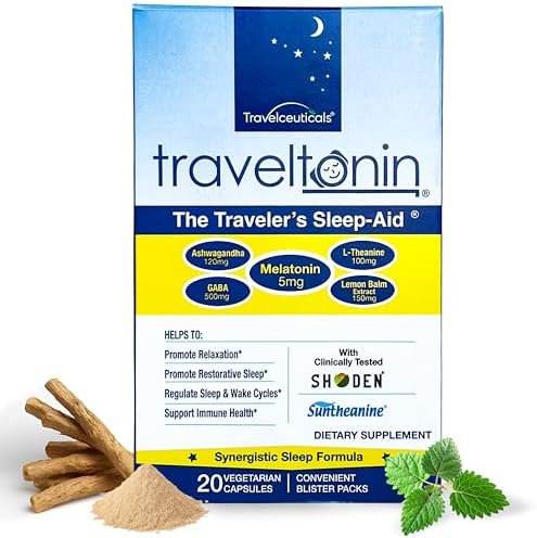 El Suplemento para Dormir del Viajero | Alivio del Jet Lag, Sueño Restaurador, Soporte Inmunológico | Fórmula 5 en 1 con Melatonina, Ashwagandha, - imagen 1