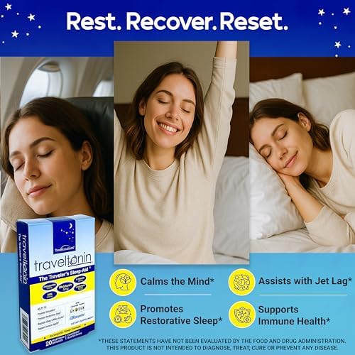 El Suplemento para Dormir del Viajero | Alivio del Jet Lag, Sueño Restaurador, Soporte Inmunológico | Fórmula 5 en 1 con Melatonina, Ashwagandha, - imagen 4