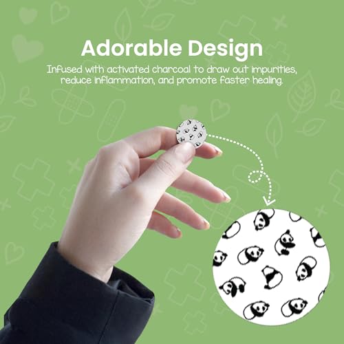 Puntos de Alivio para Picaduras, curitas de bambú con diseño de panda, carbón activado, ideales para piel sensible, hipoalergénicas, 30 piezas - imagen 4