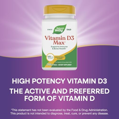 Vitamin D3 Max de Nature's Way, Apoya Huesos y Dientes Saludables*, Refuerza la Salud Inmunológica*, 125mcg por Porción, 240 Softgels - imagen 4