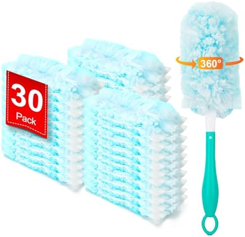 Recargas KeFanta para Duster de Uso Pesado para Swiffer, 30 Piezas, Refil de Duster MultiSuperficie 360° con 1 Mango, 4X Trapos de Microfibra - imagen 1