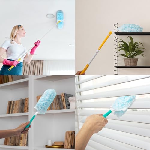 Recargas KeFanta para Duster de Uso Pesado para Swiffer, 30 Piezas, Refil de Duster MultiSuperficie 360° con 1 Mango, 4X Trapos de Microfibra - imagen 3