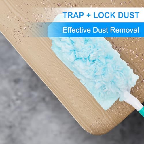 Recargas KeFanta para Duster de Uso Pesado para Swiffer, 30 Piezas, Refil de Duster MultiSuperficie 360° con 1 Mango, 4X Trapos de Microfibra - imagen 4