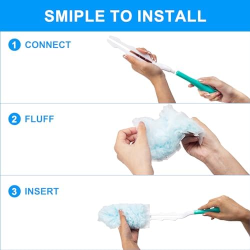 Recargas KeFanta para Duster de Uso Pesado para Swiffer, 30 Piezas, Refil de Duster MultiSuperficie 360° con 1 Mango, 4X Trapos de Microfibra - imagen 5