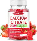 Gomitas de Citrato de Calcio 1200mg - Suplemento Vegano para Hombres y Mujeres, Apoya la Salud Ósea y Muscular, Sabor Fresa, 60 Unidades - imagen 1