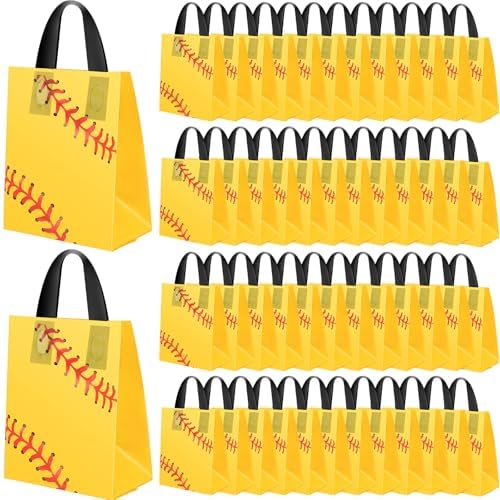 Bolsas de Regalo de Plástico Silkfly 50 Piezas 6 x 8 Pulgadas con Diseño de Softball para Fiestas Temáticas Deportivas y Celebraciones - imagen 1