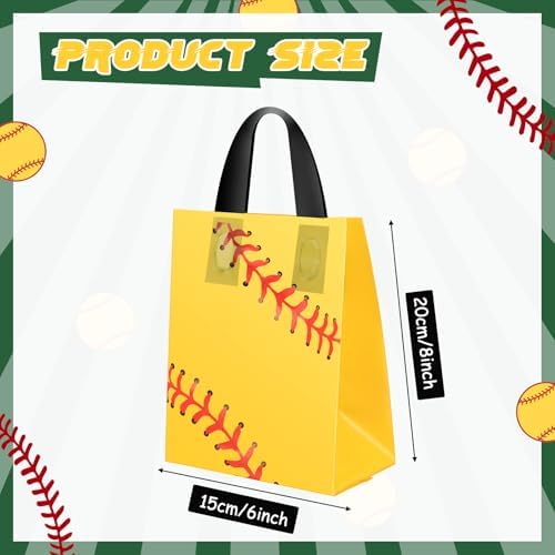 Bolsas de Regalo de Plástico Silkfly 50 Piezas 6 x 8 Pulgadas con Diseño de Softball para Fiestas Temáticas Deportivas y Celebraciones - imagen 2