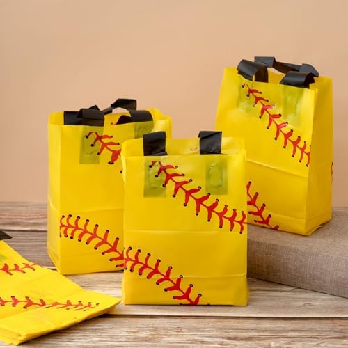 Bolsas de Regalo de Plástico Silkfly 50 Piezas 6 x 8 Pulgadas con Diseño de Softball para Fiestas Temáticas Deportivas y Celebraciones - imagen 4