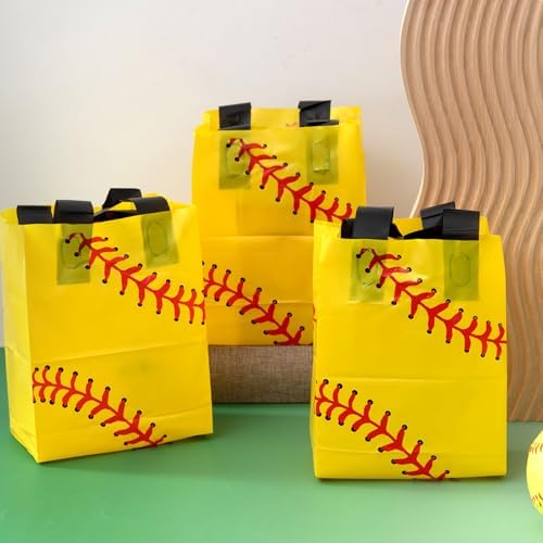 Bolsas de Regalo de Plástico Silkfly 50 Piezas 6 x 8 Pulgadas con Diseño de Softball para Fiestas Temáticas Deportivas y Celebraciones - imagen 5
