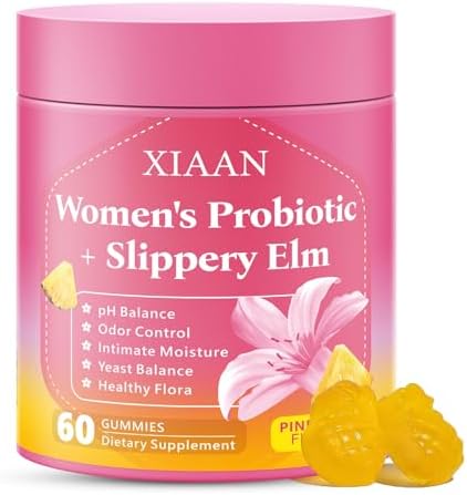 Gomitas Probioticas XIAAN para Mujeres con Olmo Resbaladizo, Apoyo a pH y Sistema Inmunológico, Sin Azúcar, Veganas, Sabor Piña, 60 Piezas - imagen 1
