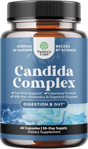 Detoxificación Candida para Mujeres - Limpieza Intestinal con Ácido Caprílico, Nogal Negro, Ajenjo y Orégano - Suplemento de 30 Días con Prebióticos - imagen 1