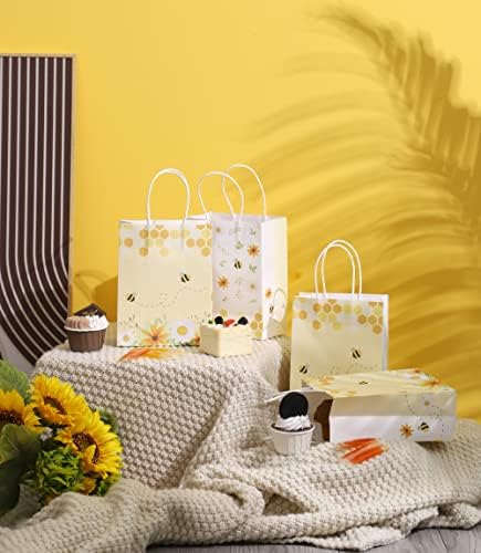Bolsas de Regalo Winoo Design con Asas - 16 Piezas - Bolsas de Papel para Fiestas de Abejas, Decoraciones de Cumpleaños y Revelación de Género - imagen 3