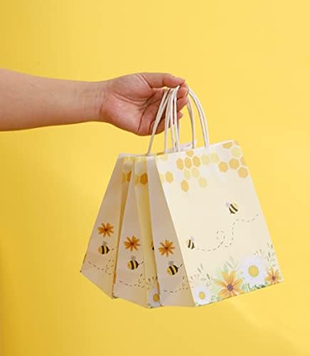 Bolsas de Regalo Winoo Design con Asas - 16 Piezas - Bolsas de Papel para Fiestas de Abejas, Decoraciones de Cumpleaños y Revelación de Género - imagen 4