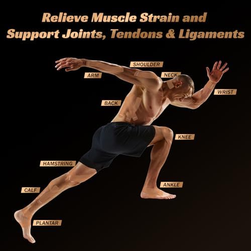 Cinta Kinesiológica Nogivup – 2 Rollos de Tiras de Algodón Pre-cortadas Sin Látex, Cinta Deportiva Elástica Impermeable para Alivio y Soporte de - imagen 2