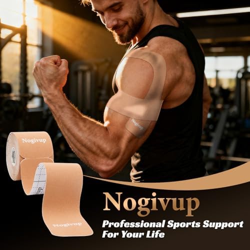 Cinta Kinesiológica Nogivup – 2 Rollos de Tiras de Algodón Pre-cortadas Sin Látex, Cinta Deportiva Elástica Impermeable para Alivio y Soporte de - imagen 7