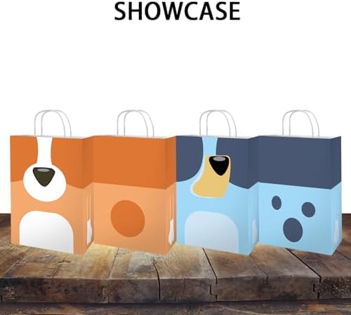 OU RUI 12 Piezas de Bolsas de Regalo para Fiesta de Cumpleaños de Perro Azul, Favor de Galletas, Chocolates y Snacks, Tema de Perro - imagen 2
