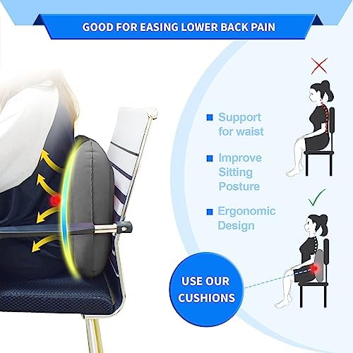 Cojín Ortopédico Inflable Portátil Hantaiwan – Cojín de Aire Ajustable para Silla de Oficina, Auto y Silla de Ruedas – Anillo Ergonómico para Alivio - imagen 8