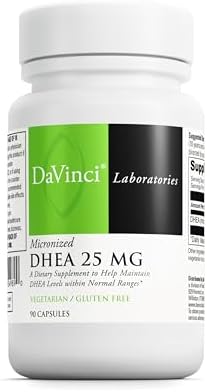 Suplemento Dietético DAVINCI Labs DHEA Micronizado 25 mg - Apoya el Sistema Inmunológico, Salud de la Tiroides y Niveles Saludables de Hormonas - 90 - imagen 1