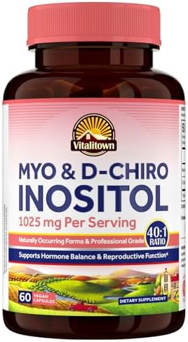 Suplemento de Inositol Vitalitown para Mujeres, Myo-Inositol & D-Chiro Inositol, Ideal Relación 40:1, Equilibrio Hormonal y Soporte Ovario Saludable, - imagen 1