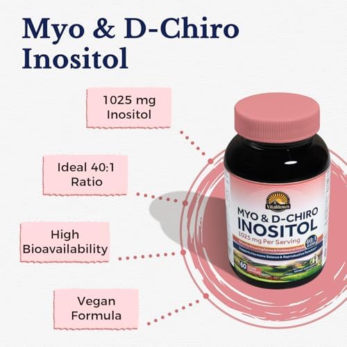 Suplemento de Inositol Vitalitown para Mujeres, Myo-Inositol & D-Chiro Inositol, Ideal Relación 40:1, Equilibrio Hormonal y Soporte Ovario Saludable, - imagen 2